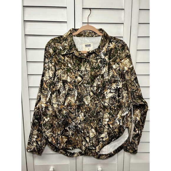 Project Rebel Denim Obsessed Camo Print Jacket Shacket Women's Size Medium NWT - Picture 1 of 8